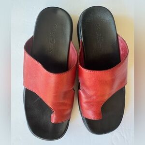 Cole Haan Women's Red Leather Sandals with Nike Air soles